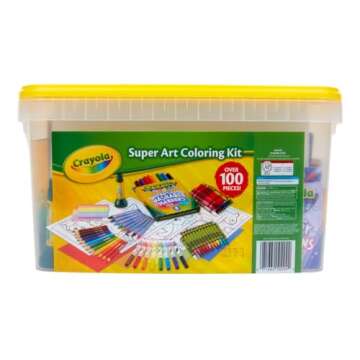 Crayola Super Art Coloring Kit (100+ Pcs), Arts & Crafts Set for Kids, Coloring Supplies, Arts & Crafts Set, Gifts for Kids [Amazon Exclusive]