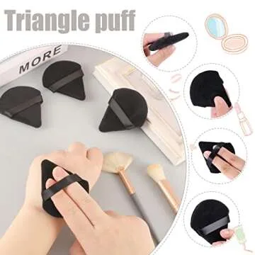 Pimoys 15 Pieces Powder Puff Face Soft Makeup Sponge Triangle Powder Puffs for Loose Powder Beauty Blender Makeup Tools