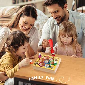 Avenor Toddler Fine Motor Skills Toy for 3 4 5 Year Old - Clamp Bee to Hive Matching Game - Montessori Wooden Color Sorting Early Learning Preschool Educational Gift Toys for 3+ Years Old Kids
