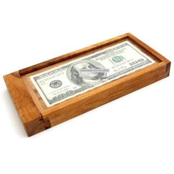 BSIRI ATM Puzzle Box for Adults- Secret Box Brain Teaser Wooden Puzzle Boxes with Hidden Compartment...
