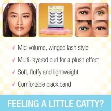 Ardell Winks Be Yourself Lashes - Vibez Style, Bold & Expressive Black Strip Lashes, Dramatic Look, False Eyelashes, 4-Pack