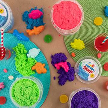 Sensory Sand Play Sand for Kids with Sea Molds 4 Pound Bulk Multicolor Sand for Boys and Girls