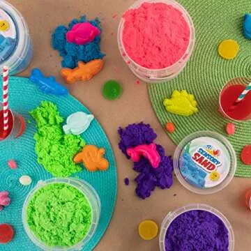 Sensory Sand Play Sand for Kids with Sea Molds 4 Pound Bulk Multicolor Sand for Boys and Girls