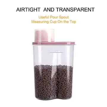 GreenJoy 2 Pack 2lb/2.5L Pet Food Storage Container with Measuring Cup, Can Covers and Bowl for Smal...