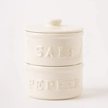 Mud Pie Salt & Pepper Cellar Set - Stylish Kitchen Accessory