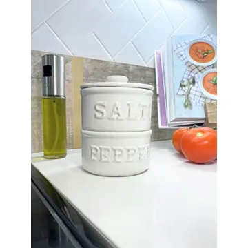 Mud Pie Salt & Pepper Cellar Set - Stylish Kitchen Accessory