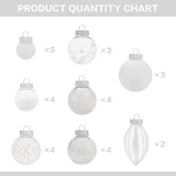 MoonXmas 32Pcs Shatterproof Christmas Ornaments