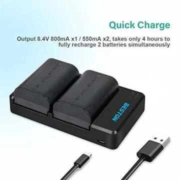 BESTON 2-Pack of LP-E6N Batteries and Dual Battery Charger for Canon EOS R, R5, EOS 60D 70D 80D 90D, 5D Mark II, 5D Mark III, 5D Mark IV, 6D Mark II, 7D Cameres