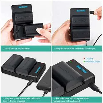 BESTON 2-Pack of LP-E6N Batteries and Dual Battery Charger for Canon EOS R, R5, EOS 60D 70D 80D 90D, 5D Mark II, 5D Mark III, 5D Mark IV, 6D Mark II, 7D Cameres