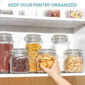 Vtopmart 78oz Glass Storage Jars with Airtight Lids