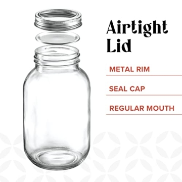 Versatile 32 oz Glass Mason Jars for Canning & Gifts