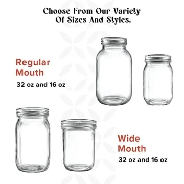 Versatile 32 oz Glass Mason Jars for Canning & Gifts