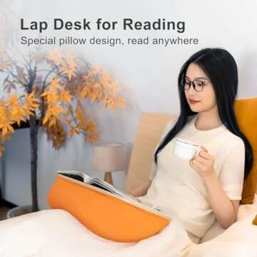 Beanbag Base Book Stand and Comfortable Book Pillow Stand for Bed,Desk,Sofa ERGONOV Reading Pillow S...