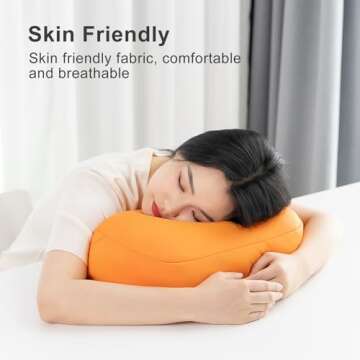 Beanbag Base Book Stand and Comfortable Book Pillow Stand for Bed,Desk,Sofa ERGONOV Reading Pillow Stand for Kindle,iPad,Tablet Minimize Neck Strain Perfect Idea for Book Lovers(Orange)