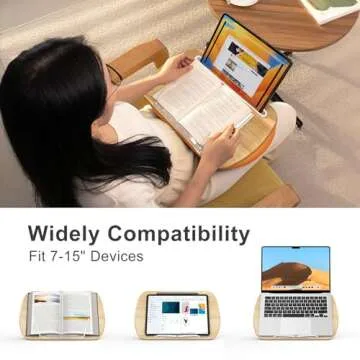 Beanbag Base Book Stand and Comfortable Book Pillow Stand for Bed,Desk,Sofa ERGONOV Reading Pillow Stand for Kindle,iPad,Tablet Minimize Neck Strain Perfect Idea for Book Lovers(Orange)