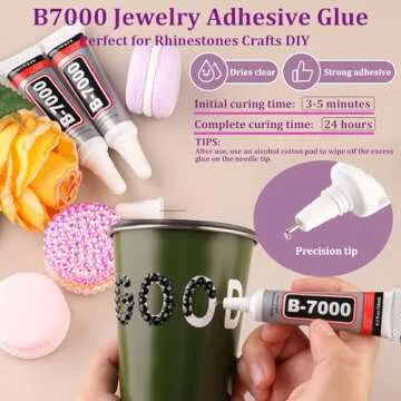 Resin Jelly Rhinestones Kit with B7000 Glue for DIY Crafting