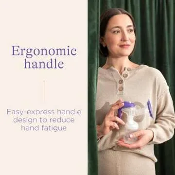 Lansinoh Manual Breast Pump and Silicone Breast Pump Bundle for Breastfeeding Moms