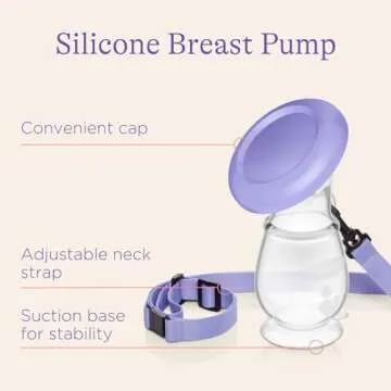 Lansinoh Manual Breast Pump and Silicone Breast Pump Bundle for Breastfeeding Moms