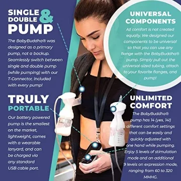BabyBuddha Hands Free Breast Pump - Portable and Powerful
