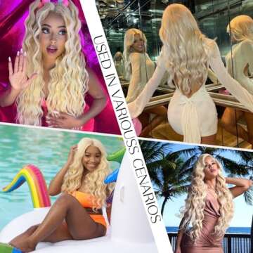 Alimubi 613 13x6 Lace Front Wig Human Hair 200 Density 613 Lace Front Wig Human Hair 30 Inch Body Wave Blonde Wig Human Hair（30 Inch）