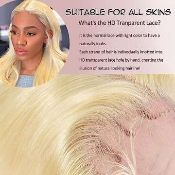 Alimubi 613 13x6 Lace Front Wig Human Hair 200 Density 613 Lace Front Wig Human Hair 30 Inch Body Wave Blonde Wig Human Hair（30 Inch）