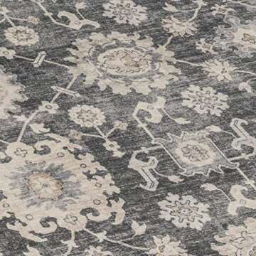 ReaLife Machine Washable Area Rug - Living Room Bedroom Bathroom Kitchen Entryway Office - Padded Lo...