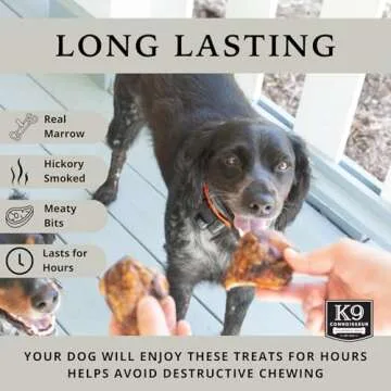 K9 Connoisseur Dog Bones Made in USA for Small and Medium Breed Dogs Natural Long Lasting Meaty Beef Knee Cap Bone Treats Best for Dogs Upto 50 Pounds 1 Pack 3 Count