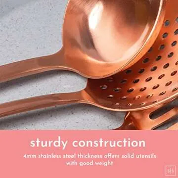 Elegant Rose Gold Kitchen Utensils Set for Stylish Cooking