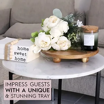 DAILY RITMO Acacia Round Tray Riser for Home Decor