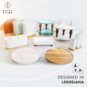 DAILY RITMO Acacia Round Tray Riser for Home Decor