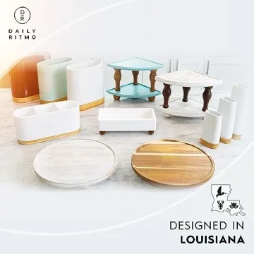 DAILY RITMO Acacia Round Tray Riser for Home Decor