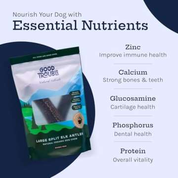 Good Trouble Elk Antlers for Dogs - Durable Dental Chews