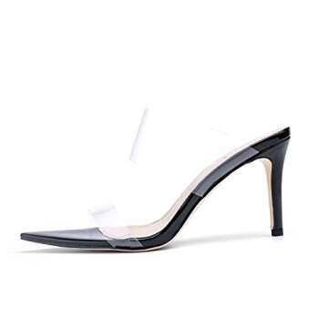 Vivianly Pointed Toe Clear Stiletto Sandals for Women