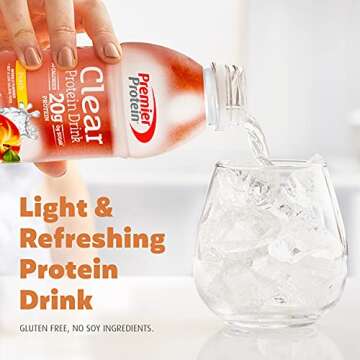 Premier Protein Clear Protein Drink Peach Flavor