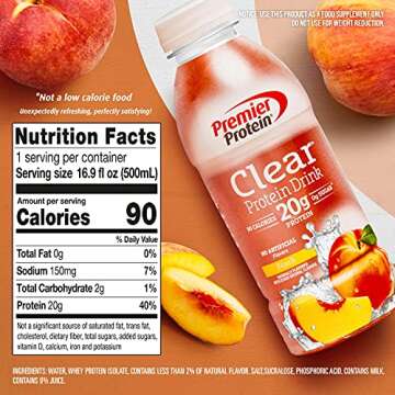Premier Protein Clear Protein Drink Peach Flavor