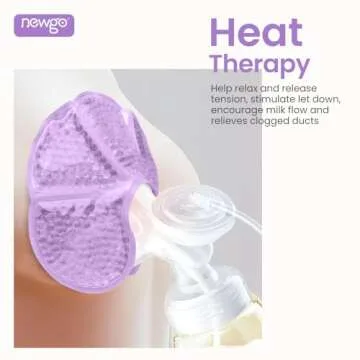 NEWGO Breast Ice Pack 2 Pack Gel Ice Pack for Breast Surgery, Reusable Nursing Ice Pack Hot or Cold Therapy Breast Pad for Breastfeeding, Engorgement Relief (Purple)