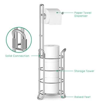 TomCare Toilet Paper Holder for Stylish Bath Storage