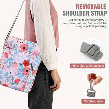 TiMOVO 13.3-14" Laptop Sleeve Case Carrying Bag with Pockets for Surface Pro 9/8/X, MacBook Air 2022-2018, MacBook Pro M2 14" /13" M2/M1 Pro/M1 Max 14.2 2023-2021, Galaxy Tab S9+/S8+ 12.4",Spring Pink