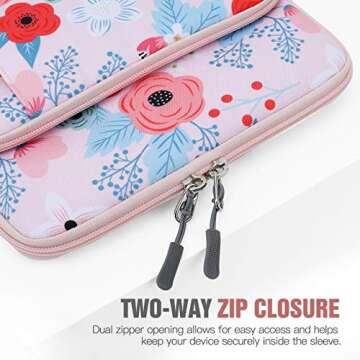 TiMOVO 13.3-14" Laptop Sleeve Case Carrying Bag with Pockets for Surface Pro 9/8/X, MacBook Air 2022-2018, MacBook Pro M2 14" /13" M2/M1 Pro/M1 Max 14.2 2023-2021, Galaxy Tab S9+/S8+ 12.4",Spring Pink