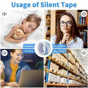 JARLINK No Noise Clear Packing Tape - 6 Rolls, Silent & Strong