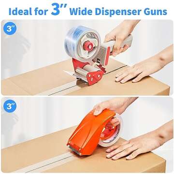 JARLINK No Noise Clear Quiet Packing Tape (6 Rolls), Heavy Duty Packaging Tape for Shipping Packaging Moving Sealing, 2.4mil Thick, 1.88 inches Wide, 60 Yards Per Roll, 360 Total Yards