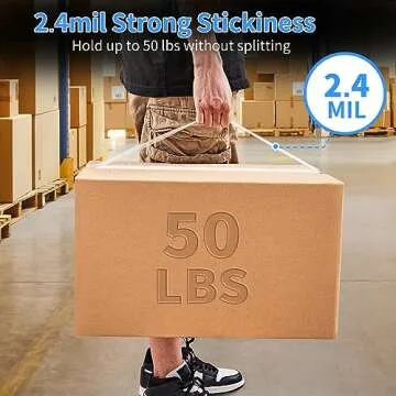 JARLINK No Noise Clear Packing Tape - 6 Rolls, Silent & Strong