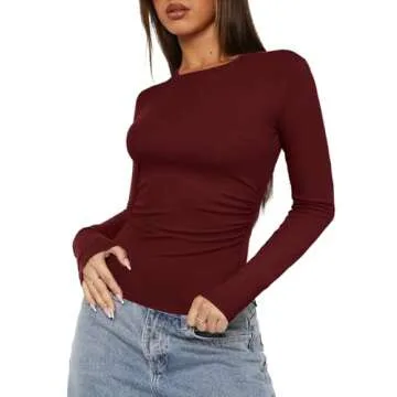 Darong Women's Stylish Long Sleeve Crew Neck Tee