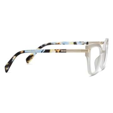 Peepers by PeeperSpecs Oprah's Favorite Women's Marquee Cateye Blue Light Blocking Reading Glasses - Frost/Blue Quartz +1.25
