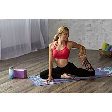 Gaiam Yoga Mat Classic Print Non Slip Exercise & Fitness Mat for All Types of Yoga, Pilates & Floor Workouts, Moroccan Garden, 4mm