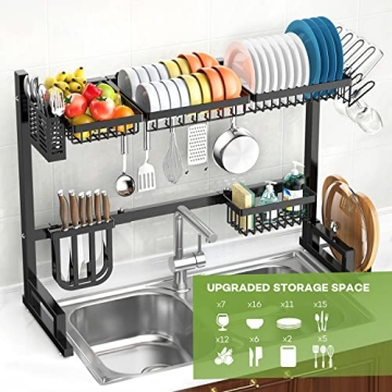 Adjustable Over The Sink Dish Drying Rack for Efficient Organization