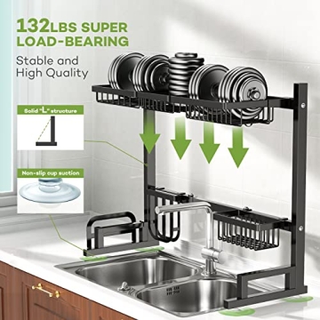 Adjustable Over The Sink Dish Drying Rack for Efficient Organization