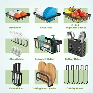 Adjustable Over The Sink Dish Drying Rack for Efficient Organization