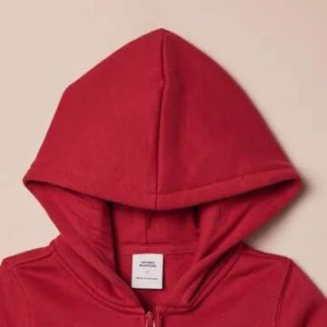 Amazon Essentials Girls' Fleece Zip-Up Hoodie Sweatshirt, Red, XX-Large