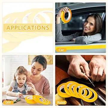 Cornison 5 Rolls Pinstripe Tape 1/16 to 3/4 Inch